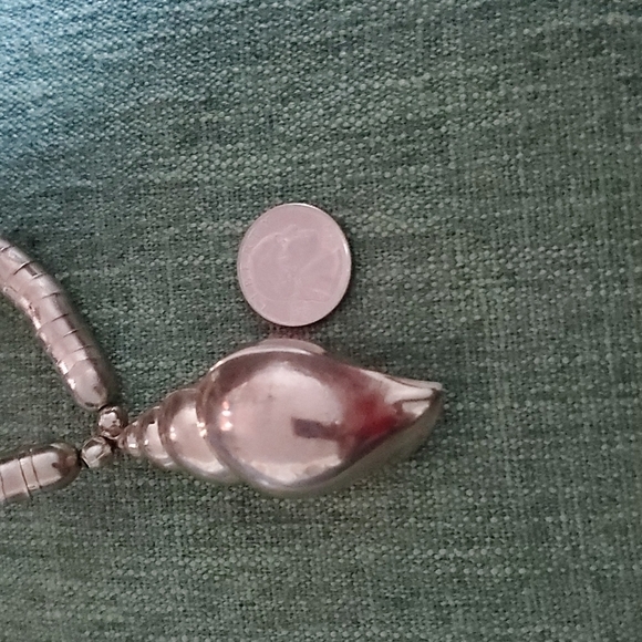 RARE SET VINTAGE SILVER NECKLACE AND BRACELET WITH SHELL CHUNKY SNAKE - Picture 11 of 11